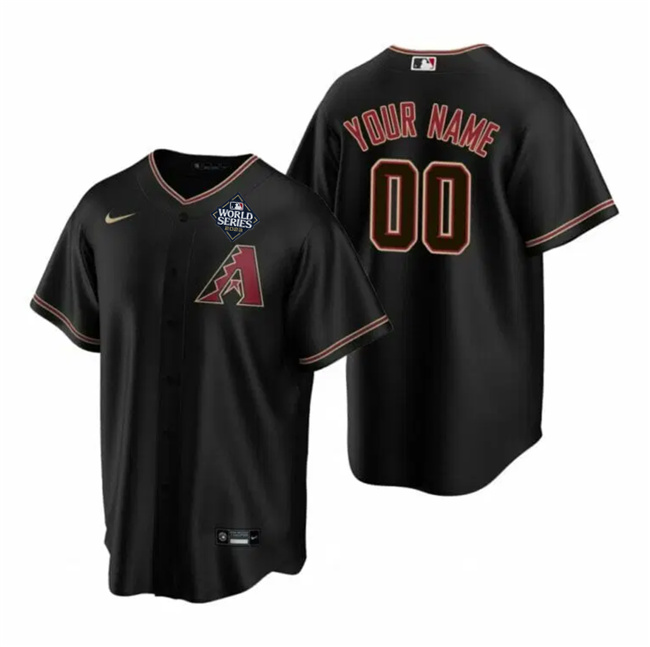 Men's Arizona Diamondbacks Customized Black 2023 World Series Cool Base Stitched Baseball Jersey